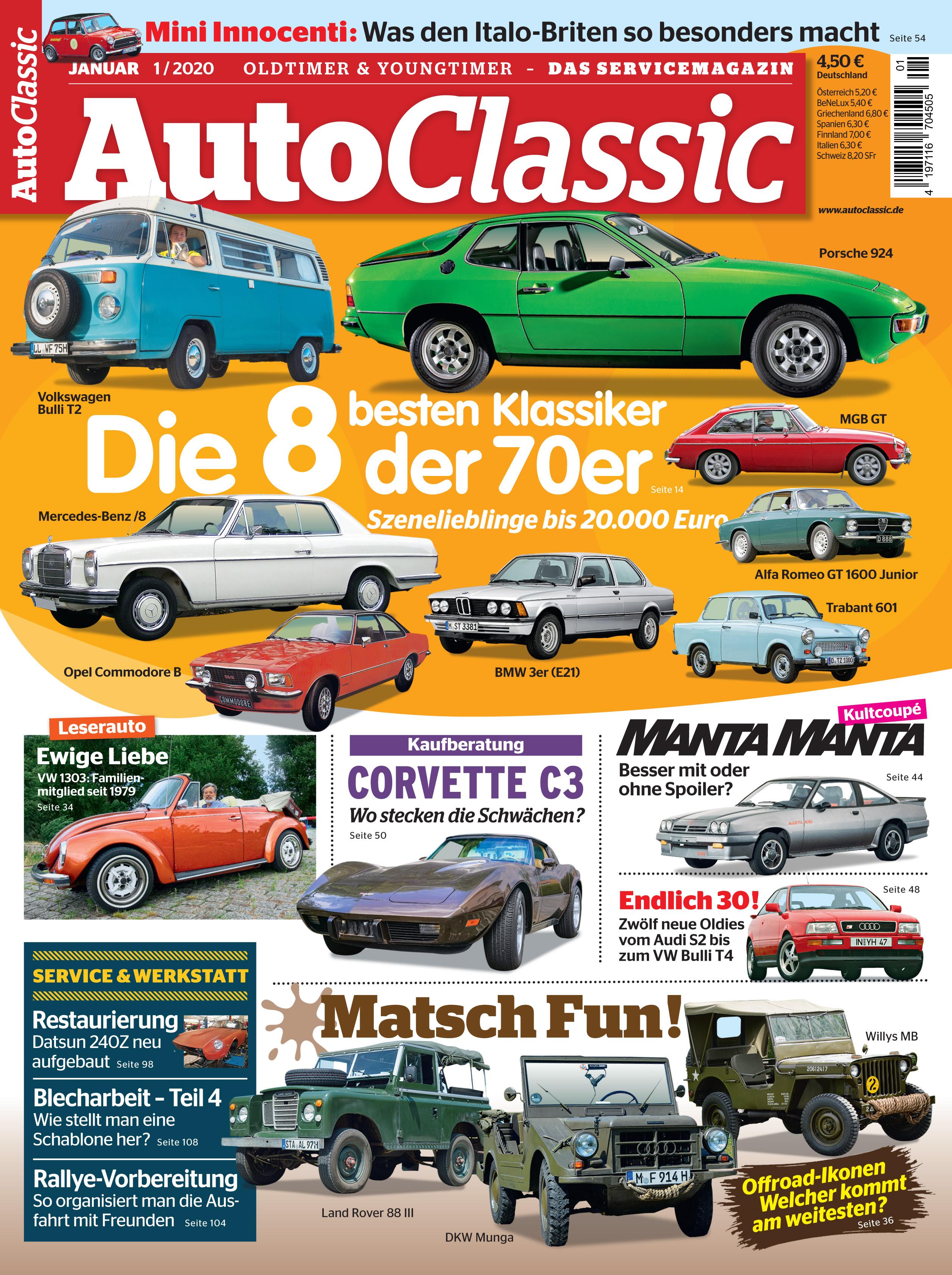 Inhaltsverzeichnis Ausgabe 01/20 AUTO CLASSIC Magazin